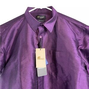 NEW Chennai Silks Rich Crafft Mens 3X-Large Shirt Short Sleeves Button Front